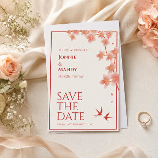 Elegante Florale Save-the-Date-Hochzeitskarte RSVP Karte