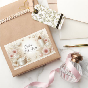 Elegante florale Schönheitskosmetik professionell Rechteckiger Aufkleber