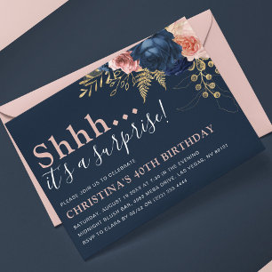 Elegante Florale Shhh..Es ist eine Überraschungsge Einladung
