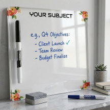 Elegante Florale Tafel mit Whiteboard-Funktion Min
