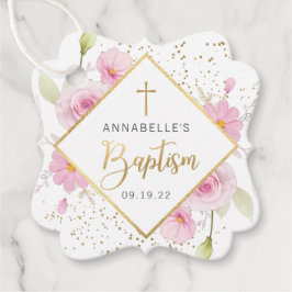 Elegante florale Taufe Vielen Dank Geschenkanhänger