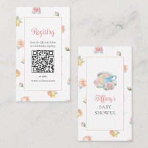Elegante Florale Teeparty-Baby-Registry Begleitkarte