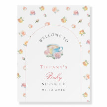 Elegante Florale Teeparty-Baby-Shower-Einladung