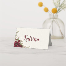 Elegante Florale Thanksgiving-Platzkarte