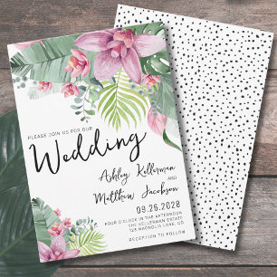 Elegante florale tropische Hochzeit Einladung