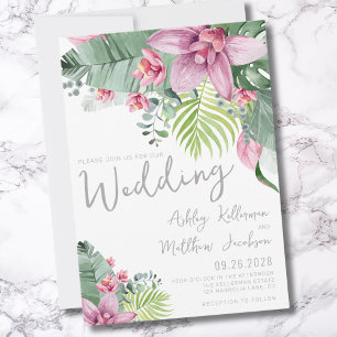 Elegante florale tropische Hochzeit Einladung