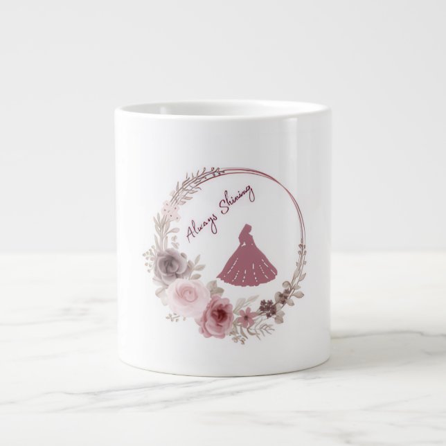 Elegante florale Typografie Klassische Tasse & Sti (Vorderseite)