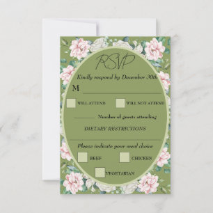 Elegante florale Umarmung Hochzeit-Antwortkarte RSVP Karte