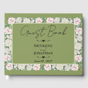 Elegante Florale Umarmung Hochzeit Gästebuch