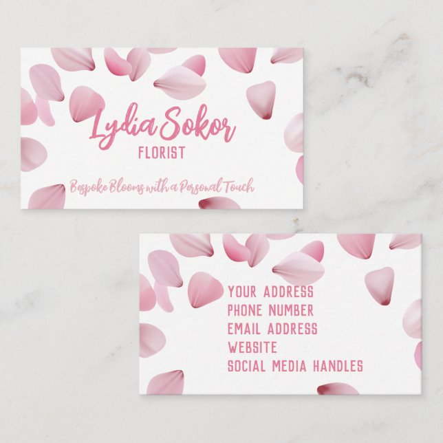 Elegante florale Visitenkarte für Florist (Vorne/Hinten)