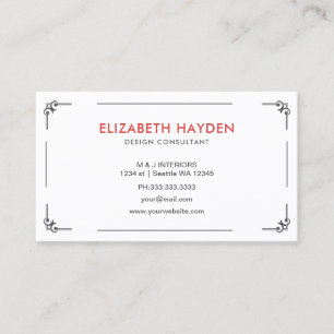 Elegante florale Visitenkarten Visitenkarte