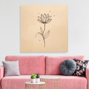 Elegante Florale Wandkunst   Moderner Botanischer  Leinwanddruck