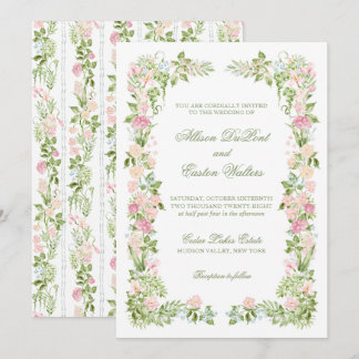 Elegante Florale Wasserfarben-Hochzeitseinladung Einladung