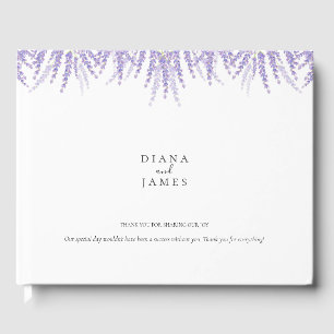 Elegante florale Wasserfarben Lavendel Wedding Gästebuch