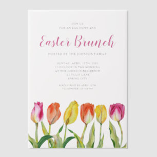 Elegante Florale Wasserfarben-Tulpen Oster-Brunch