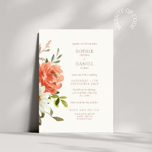 Elegante florale Wasserfarbenhochzeit Einladung