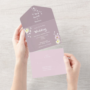 Elegante florale weiche lila Flieder Einladung