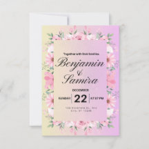 Elegante florale weiche rosa Pastellfarben Einladu