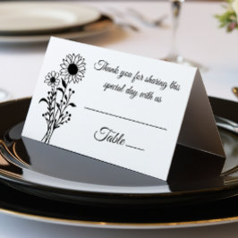 Elegante, florale Wildblumen Schwarz-weiß Hochzeit