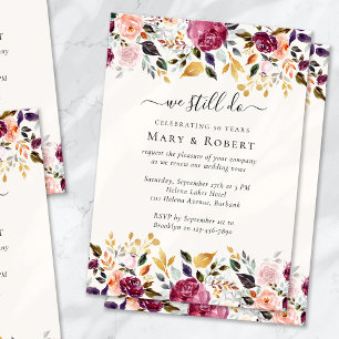 Elegante Florale Wir geloben Erneuerung Hochzeit Einladung