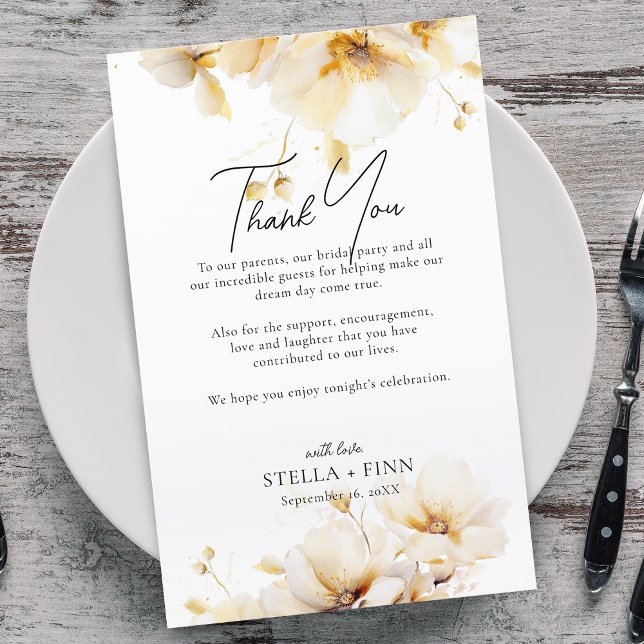 Elegante Florals Vielen Dank für Ihre Hochzeitsemp (Elegant Florals Thank You Wedding Reception Card)