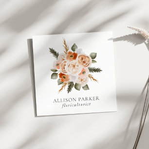 Elegante Floristin Florist Geschäftskarte Quadratische Visitenkarte