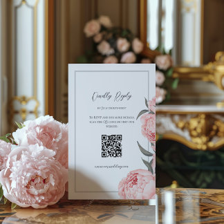 Elegante florrosa Peony Wedding Response Card RSVP Karte