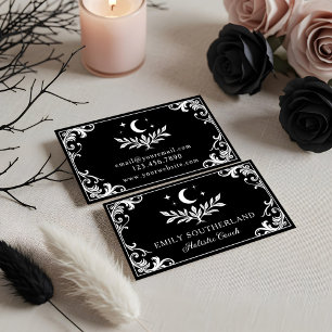 Elegante Flourish-Gotik-Natur-Holistiktrainer Visitenkarte