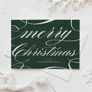 Elegante Flourish-Schrift Grüne Weihnachten