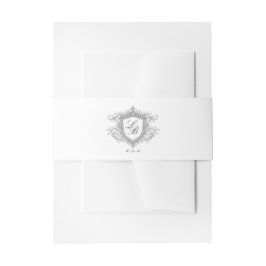 Elegante Flourish-Wappen-Monogramm-Hochzeits-Einla Einladungsbanderole