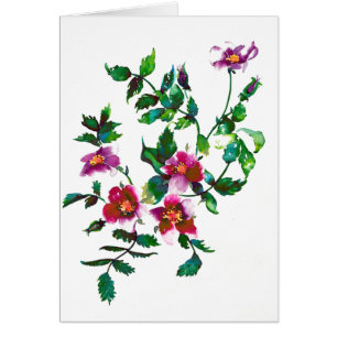 Elégante flûte d'aquarelle magenta rose