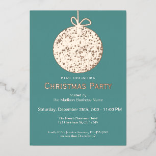 Elegante Foil Ornament Chrismas Party Einladung