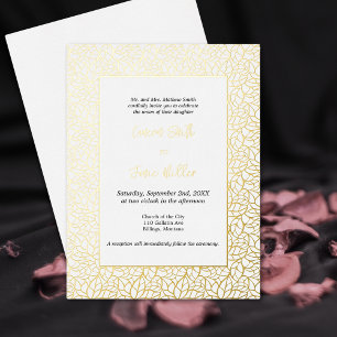 Elegante Foliage Botanische Hochzeitskarte Folie Einladungspostkarte