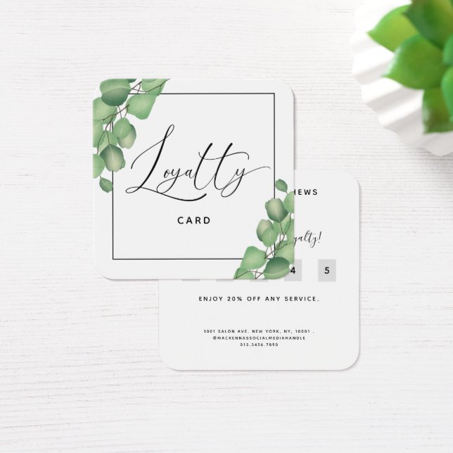 Elegante Foliage Greenery Botanische Treuhandkarte (Schreibtisch)