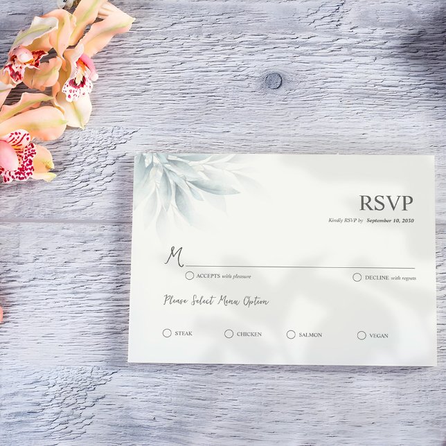Elegante Foliage Modern RSVP Karte (Von Creator hochgeladen)