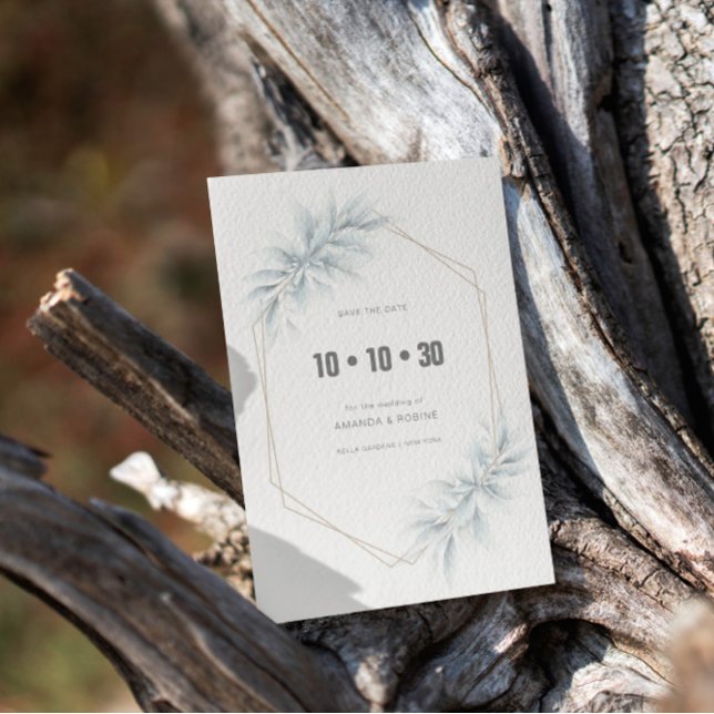 Elegante Foliage Modern Save The Date (Von Creator hochgeladen)