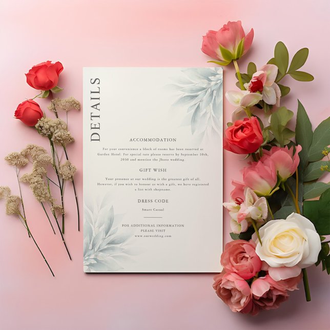 Elegante Foliage Moderne Details Begleitkarte (Von Creator hochgeladen)