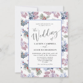 Elegante Foliage Winter Watercolor Hochzeit Einladung
