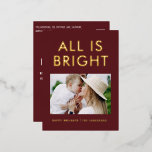 Elegante Folie 1 Foto Moderne Folie Postkarte<br><div class="desc">Rot und Folie 1 Foto Collage Moderne lustige Familienjubiläen Post Card Design.</div>