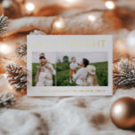 Elegante Folie 2 Foto Moderne Folie Ferienkarte Folien Feiertagskarte<br><div class="desc">Schwarz-weiße und Folie 2 Foto Collage Modernes Familienwein Weihnachtskartendesign.</div>