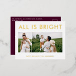 Elegante Folie 2 Foto Moderne Folie Postkarte<br><div class="desc">Rot-Weiß und Folie 2 Foto Collage Moderne lustige Familie Weihnachten Post Card Design.</div>