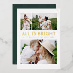 Elegante Folie 3 Foto Moderne Folie Ferienkarte Folien Feiertagskarte<br><div class="desc">Grün weiß und Folie 3 Foto Collage Moderne lustige Familie Weihnachtskarten Design.</div>