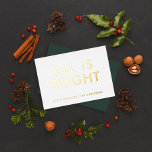 Elegante Folie Nicht Foto, moderne Folie Ferienkar Folien Feiertagskarte<br><div class="desc">Grün weiß und Folie ohne Foto Collage Moderne lustige FamilienWeihnachtskarten Design.</div>