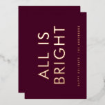 Elegante Folie Nicht Foto, moderne Folie Ferienkar Folien Feiertagskarte<br><div class="desc">Rot und Folie ohne Foto Collage Moderne lustige FamilienWeihnachtskarten Design.</div>