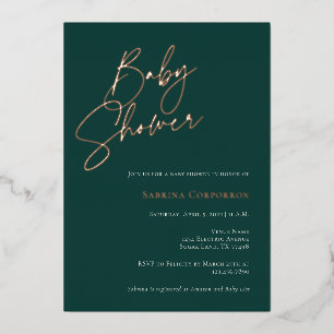 Elegante Folien-Geschlechtsneutrale Babyparty Gr Folieneinladung