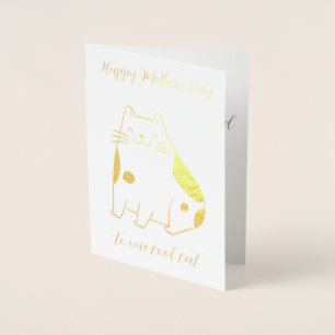 Elegante Folien-Muttertagskarte Cool Cat Folienkarte