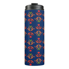 Elegante Folk Art Florenz Hübsches blaues Wasser Thermosbecher