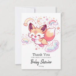 Elegante Forest Fox Babydusche Dankeskarte