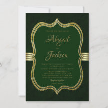 Elegante Forest Green and Gold Wedding