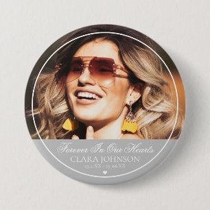 Elegante Forever in unserem Hearts Memorial Foto Button